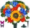 Artificial Cemetery Flowers for Grave Vase - Vibrant Orange Sunflower, Tulip & Rose Silk Bouquet - UV Resistant Memorial Floral Arrangement - Windproof Headstone & Graveside Decor (1 Pack)